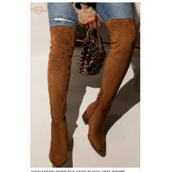 brown thigh high boots faux suede - Picture 1 of 2